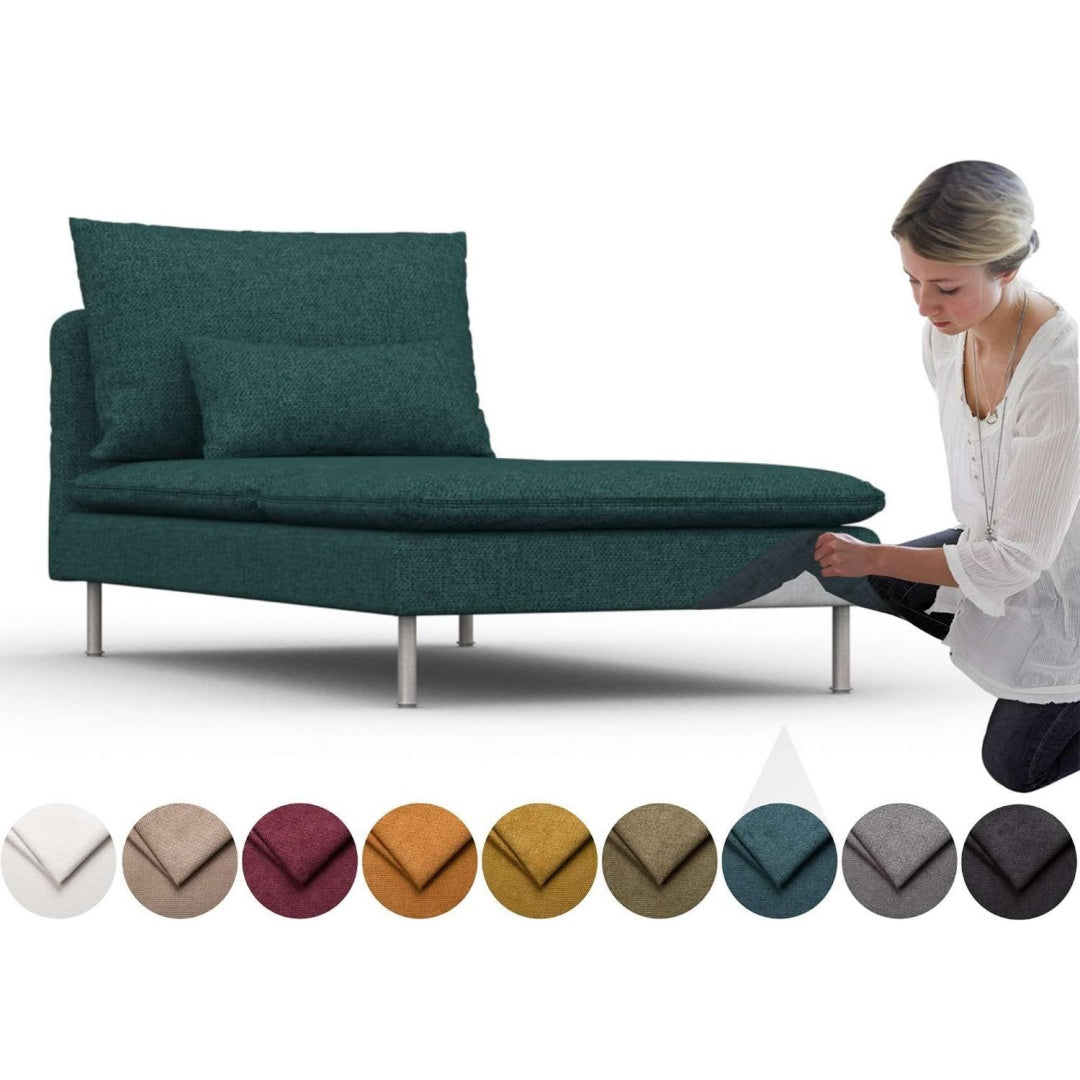 Divano confortevole rivestimento in tessuto 151 x 93 x 69 cm blu