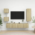 Console porta TV Lechnical Porta Rovere Sonoma Truciolato,Set Porta TV,Set Mobili rovere
