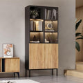 Mobile vetrina nero con illuminazione LED stile scandinavo
