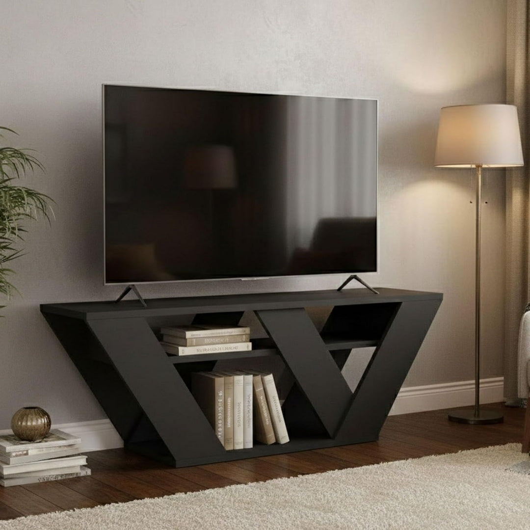 Mobile TV con ripiani antracite
